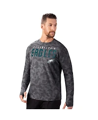 Msx by Michael Strahan Men's Black Philadelphia Eagles Performance Camo Long Sleeve T-Shirt