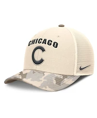 Nike Men's Natural Chicago Cubs Camo Natural Pack Rise Adjustable Trucker Hat