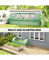 Outsunny 8.6 x 3 1ft Raised Garden Bed with Mini house,