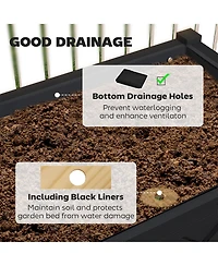 Outsunny Elevated Wood Garden Bed, 47 x 22 31.5in Flower Box,