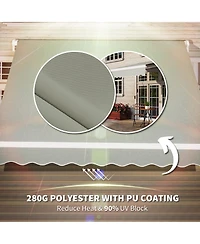 Outsunny 8' x 7' Patio Retractable Awning, Manual Exterior Sun Shade,