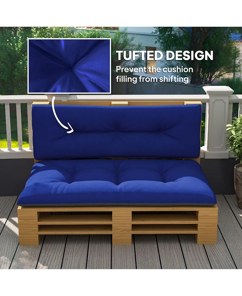 Outsunny 2 Seat Pallet Cushions 3.9 in. Sofa Cushions, Dark