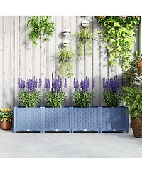 Outsunny 5 x 1 x 1 ft Plastic Garden Box w/Drainage Holes,