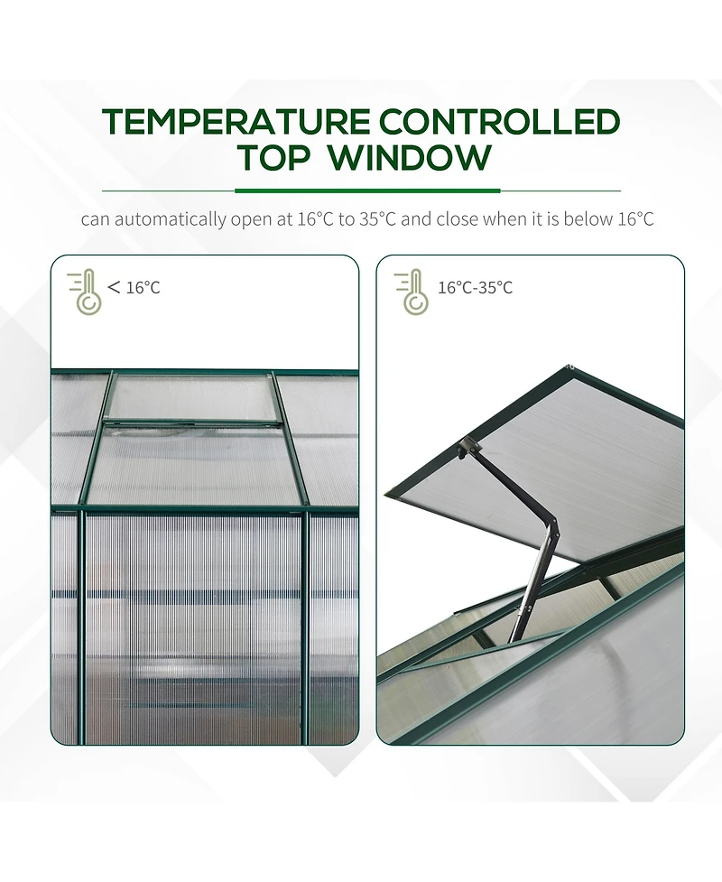 Outsunny 6' x 8' x 7' Walk-in Plant Polycarbonate house Backyard/Outdoor