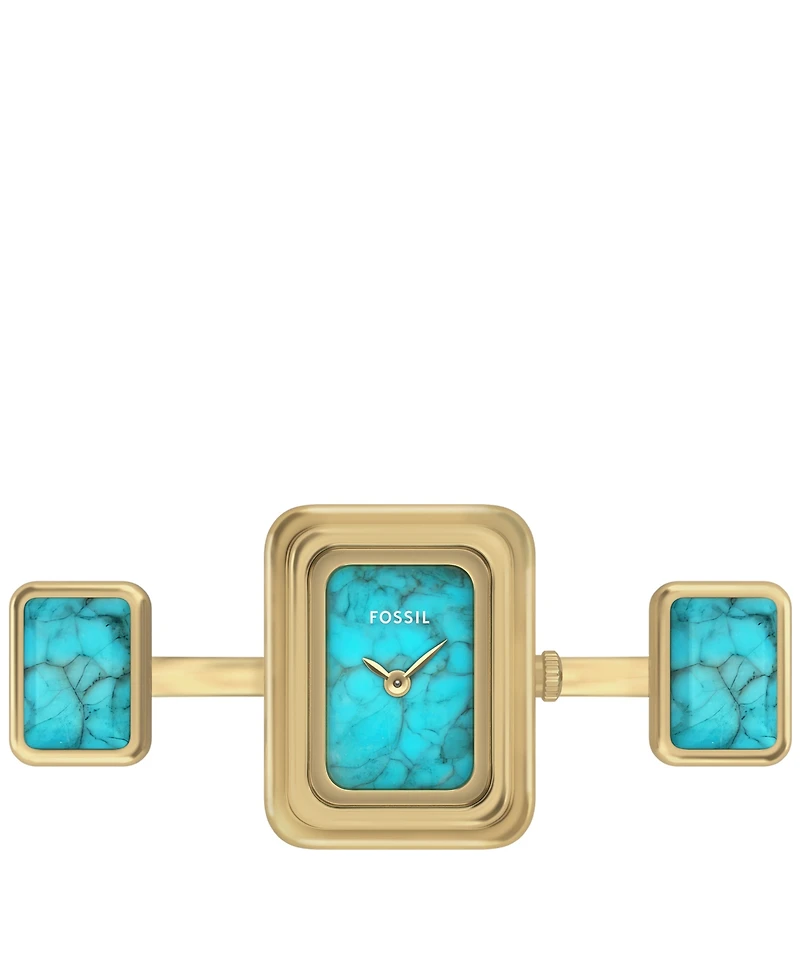 Fossil Women's Raquel Watch Ring Two-Hand Gold-Tone Stainless Steel Watch, 14mm