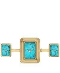 Fossil Women's Raquel Watch Ring Two-Hand Gold-Tone Stainless Steel Watch, 14mm