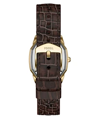 Fossil Women's Harlow Three-Hand Brown Croco Leather Watch, 27mm