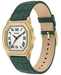 Fossil Women's Harlow Three-Hand Green Croco Leather Watch, 27mm
