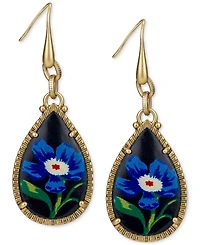 Patricia Nash Leather Flower Teardrop Earrings
