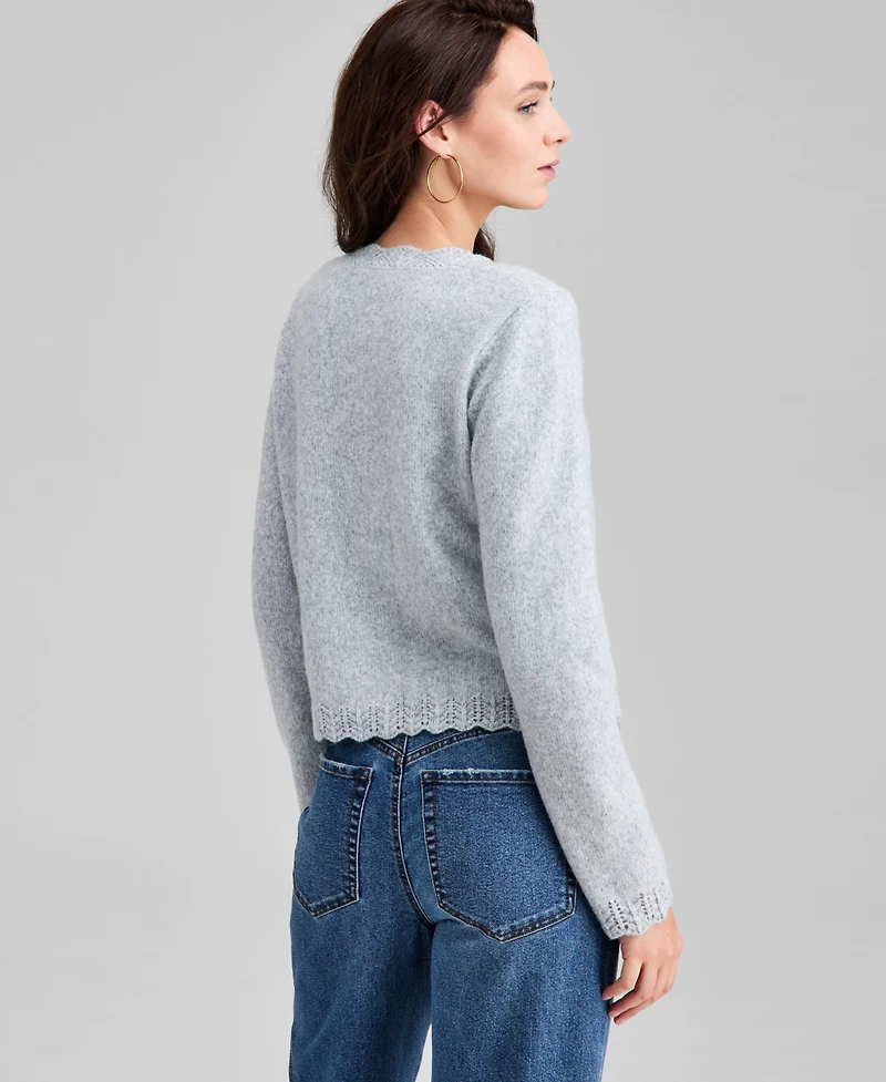 And Now This Women's Pointelle Scalloped-Edge Cardigan, Macy's Exclusive