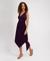kensie Women's Asymmetrical Midi Dress