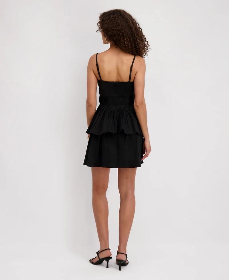 Siena Women's Stretch Taffeta Sleeveless A-Line Mini Dress