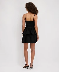 Siena Women's Stretch Taffeta Sleeveless A-Line Mini Dress