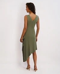 kensie Women's Asymmetrical Midi Dress