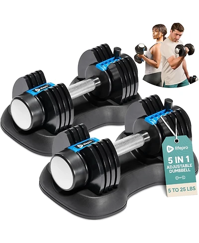 Lifepro Adjustable Dumbbells Set with Rack