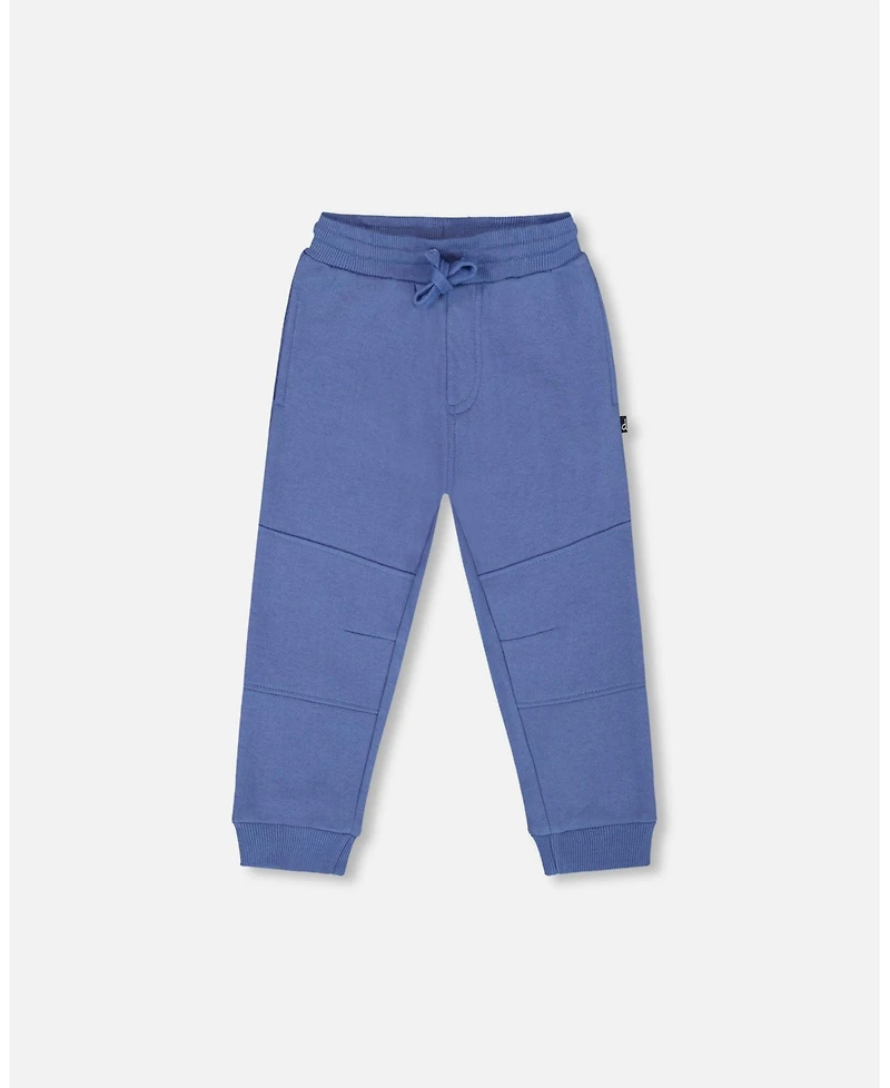 Deux par Boy Fleece Sweatpants with Articulated Knees Blue