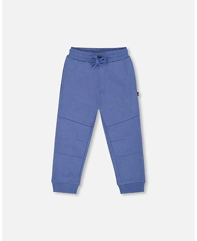 Deux par Boy Fleece Sweatpants with Articulated Knees Blue