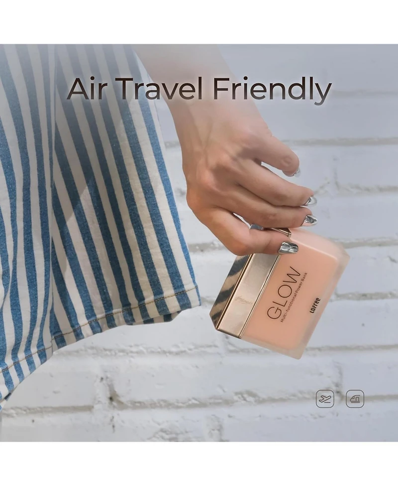 Lofree Glow Power Bank, 10,000mAh Portable Charger with Led Light Effects, 22.5W Fast Charging, Usb-c for iPhone, iPad