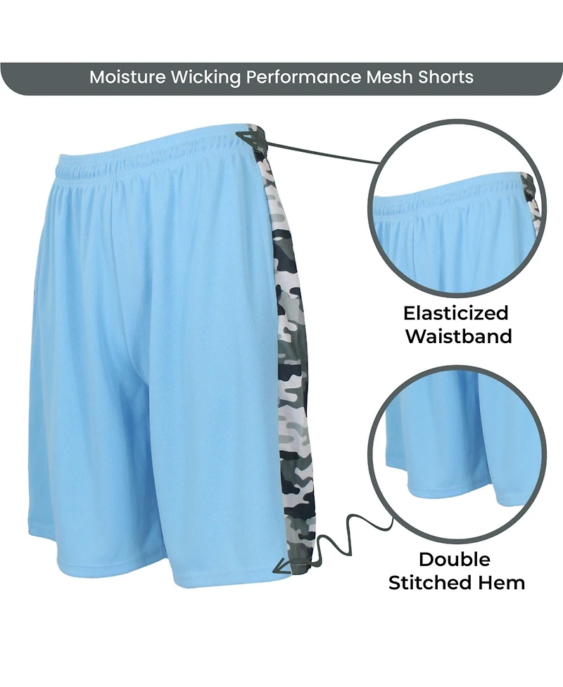 Galaxy By Harvic Women's Loose Fit Moisture Wicking Performance Quick Dry Mesh Shorts With Side Block Design