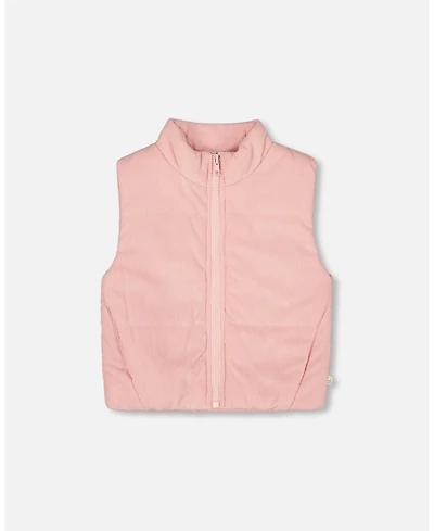 Deux par Girl Corduroy Puffy Sleeveless Vest Dusty Pink - Child