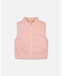Deux par Girl Corduroy Puffy Sleeveless Vest Dusty Pink - Child