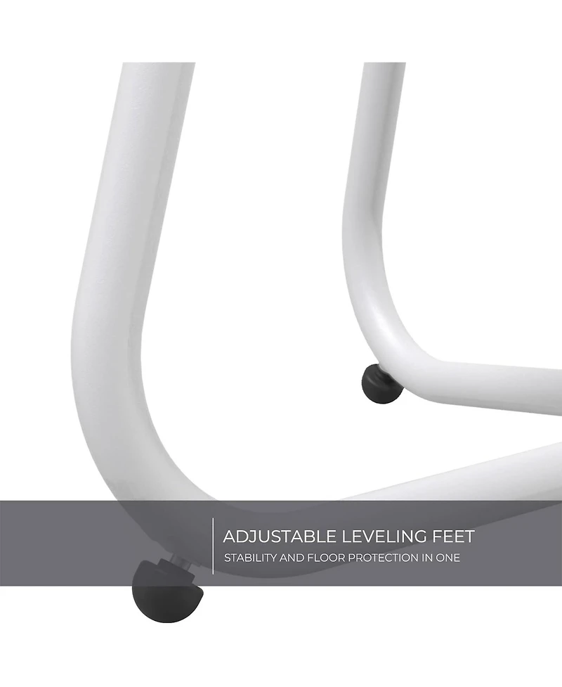 Mondawe 18" Galvanized Patio Steel Side Table,Powder-Coated, Uv/Rust-Proof,W/ Adjustable Foot Pads