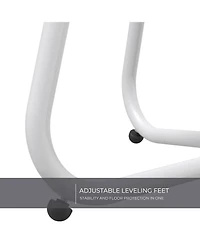 Mondawe 18" Galvanized Patio Steel Side Table,Powder-Coated, Uv/Rust-Proof,W/ Adjustable Foot Pads