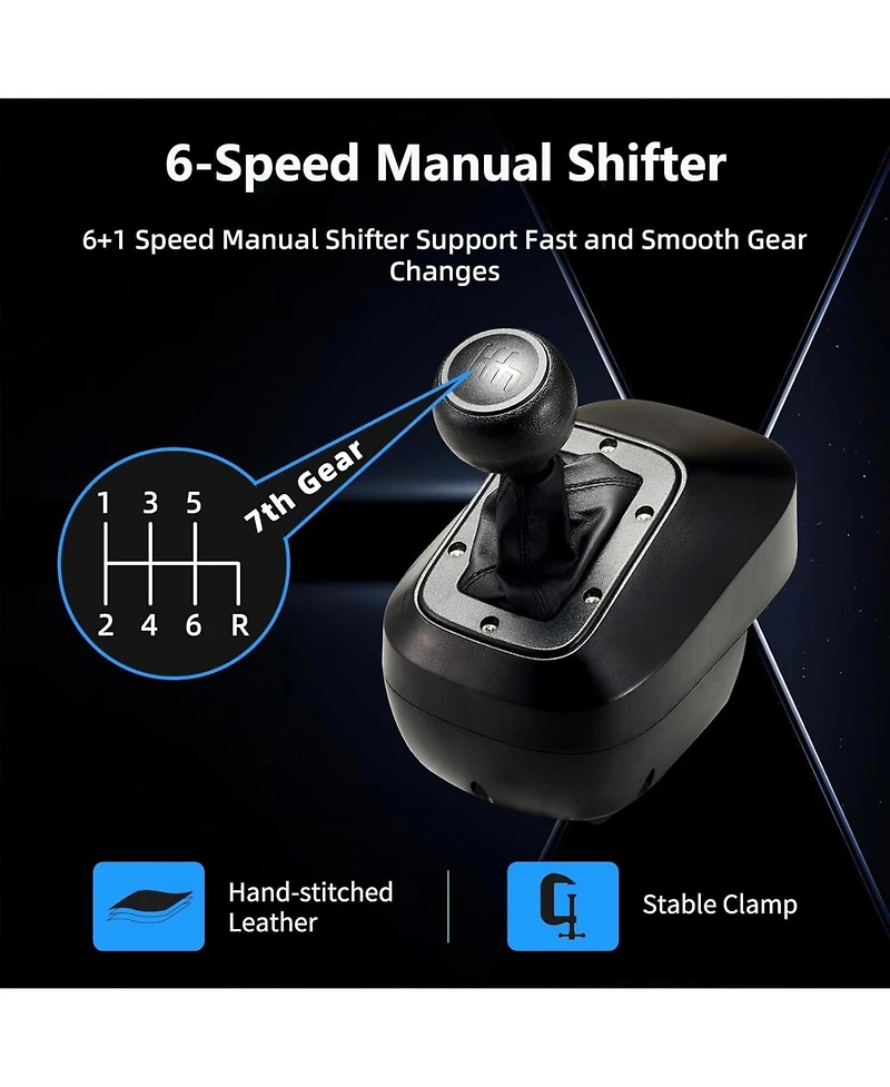 Nbcp Gaming Racing Wheel with Pedals, 1080° Rotation, Shifter & Paddle Shifters – Compatible with Pc, PS4, Xbox One/Series X|S, Switch – Dual Vibratio