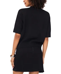 Vince Camuto Women's Cozy Mock Neck Short-Sleeve Sweater