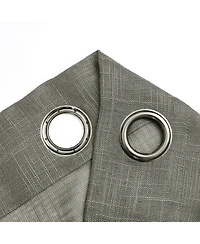 Kate Aurora 2 Pack Lux Thread Premium Woven Grommet Top Sheer Curtain Panels - Spice