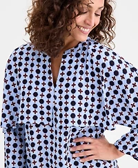 Jm Collection Women's Printed Split-Neck Blouse, Macy's Exclusive