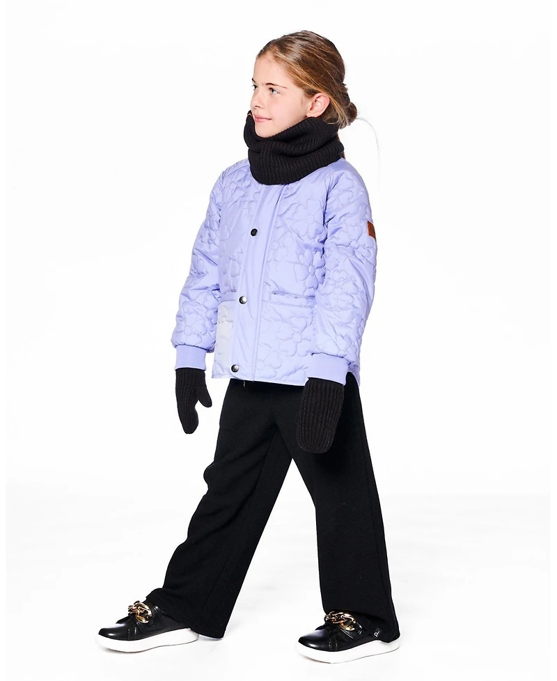 Deux par Girl Quilted Mid-Season Jacket Lavender