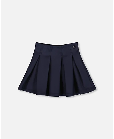 Deux par Girl Pleated Milano Skirt Navy Blue - Child