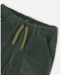 Deux par Baby Boys Stretch Corduroy Jogger Pants Forest Green