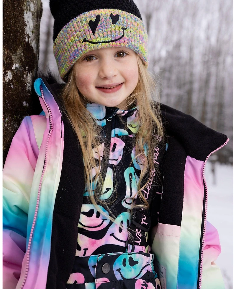 Deux par Girl Two-Piece Thermal Underwear Set Smiley Face