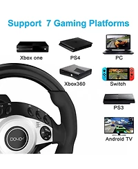 Nbcp Gaming Racing Wheel with 270°/900° Rotation, Dual-Motor Feedback & Paddle Shifters – Compatible with Xbox, PS4, PS3, Pc, Switch
