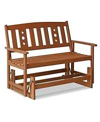 Homlux Outdoor Hardwood Glider with Teak Finish – Smooth & Stylish Patio Seating for Two