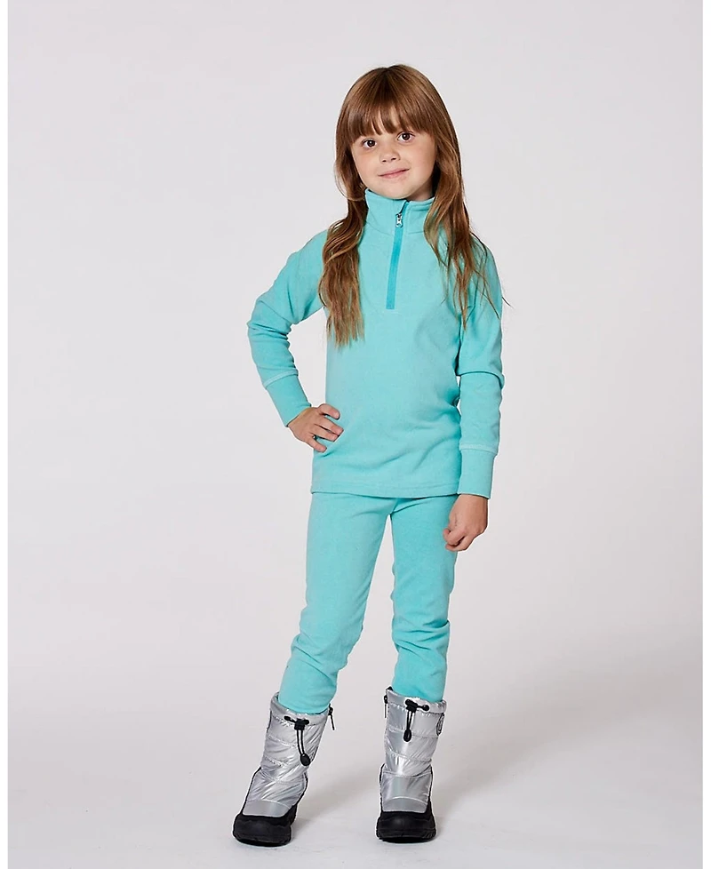 Deux par Girl Two-Piece Thermal Underwear Set Turquoise Blue