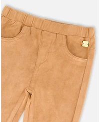 Deux par Girl Stretch Suede Treggings Light Pecan Brown
