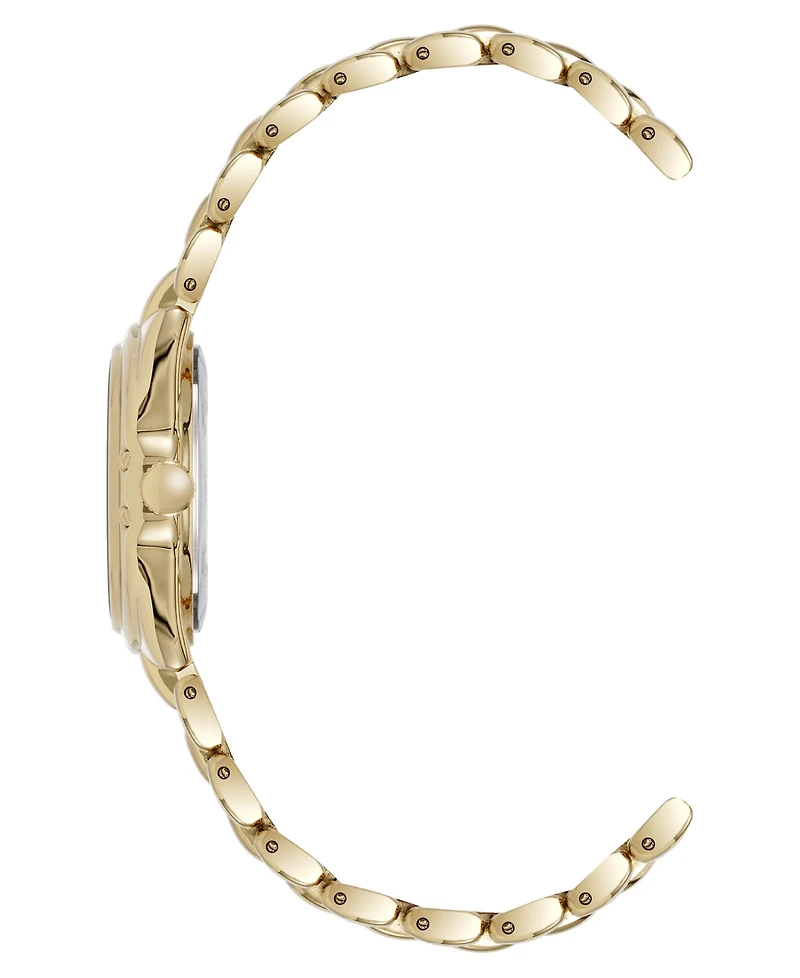 Anne Klein Women's Quartz Round Capital Gold-Tone Metal Alloy Bracelet Watch, 28mm