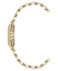 Anne Klein Women's Quartz Round Capital Gold-Tone Metal Alloy Bracelet Watch, 28mm