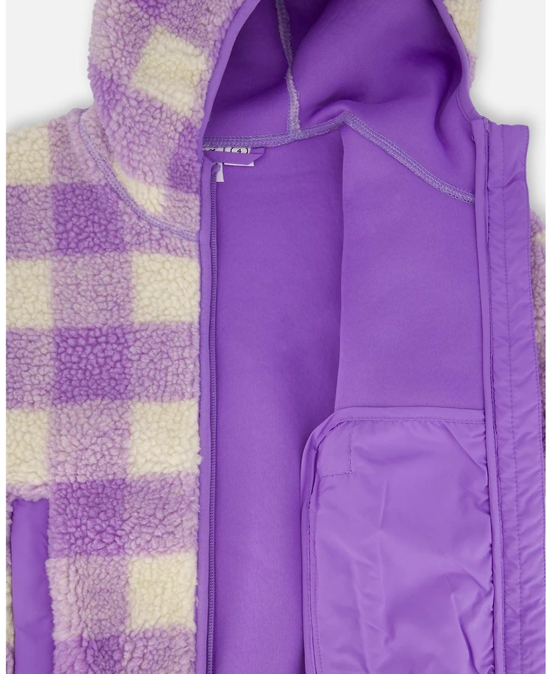 Deux par Girl Mid-Season Sherpa Jacket Lavender - Child