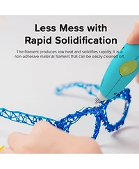 myFirst 3dPen Make (Blue) Multi-Speed Printing Drawing Pen with 6 Colorful Filaments, Stencil Book, and Charger