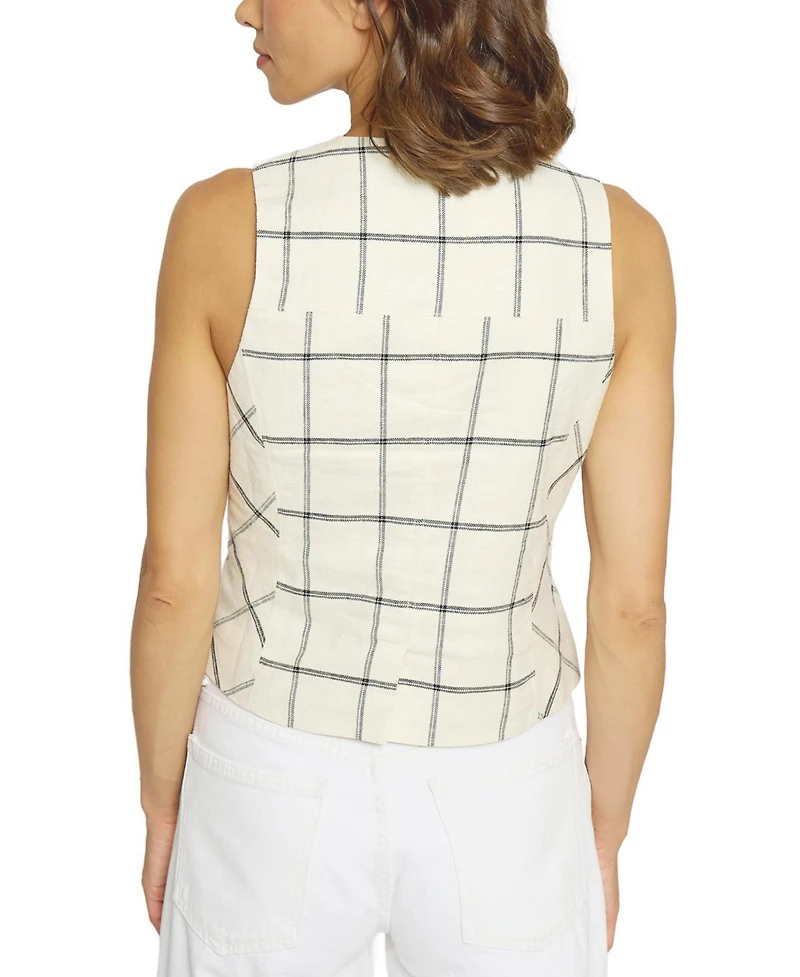 Central Park West Women's Two Tone Linen Vest