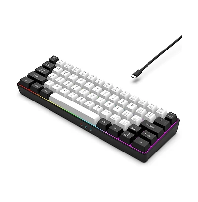 risokeys 60% Wired Gaming Keyboard, Rgb Backlit Ultra Compact Mini Keyboard, Waterproof Mini Compact 61-Key Keyboard for Pc/Mac Gamers, Typist