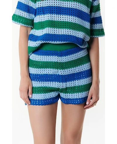 Colourful Rebel Women's Nolita Crochet Stripe Short