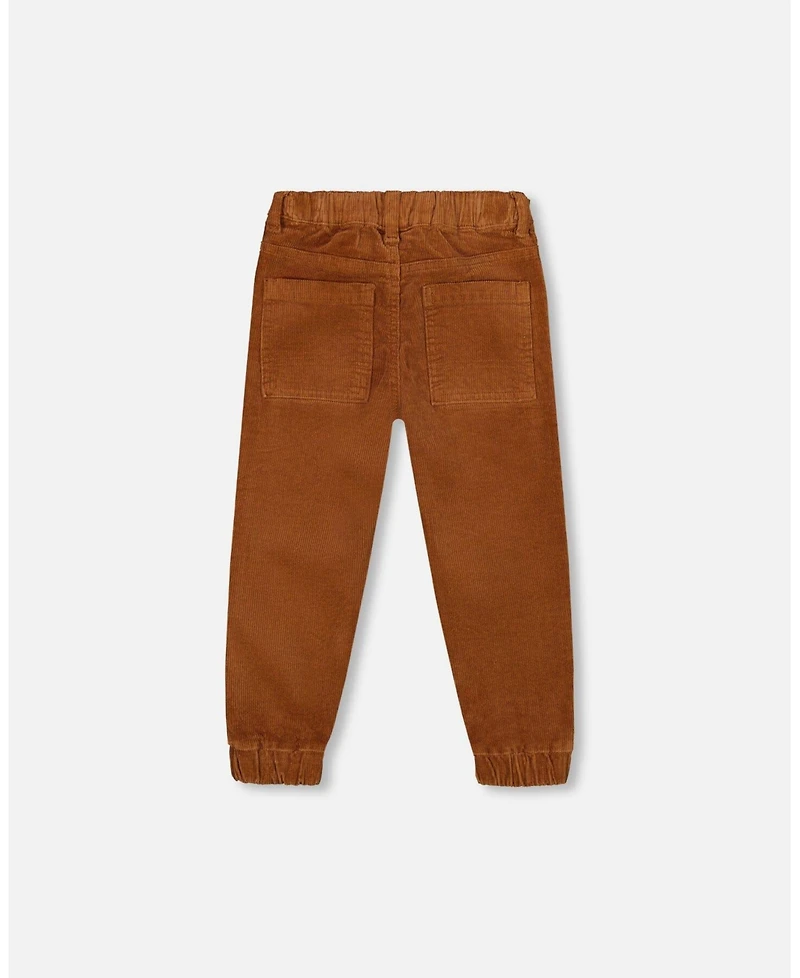 Deux par Little Boys Stretch Corduroy Jogger Pants Brown - Toddler|Child