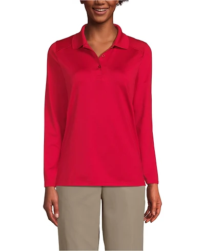 Lands' End Women's Long Sleeve Feminine Fit Rapid Dry Polo Shirt