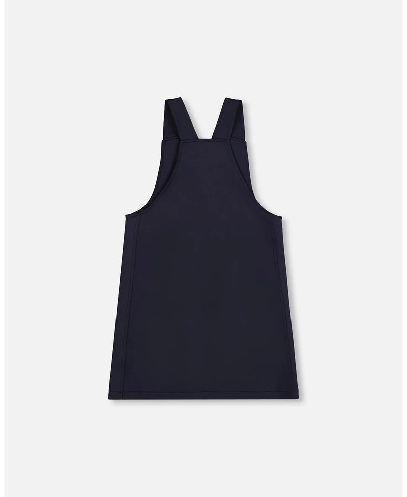 Deux par Girl Milano Jumper Dress Navy Blue with Buckle Detail