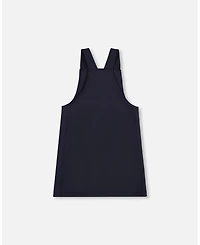Deux par Girl Milano Jumper Dress Navy Blue with Buckle Detail
